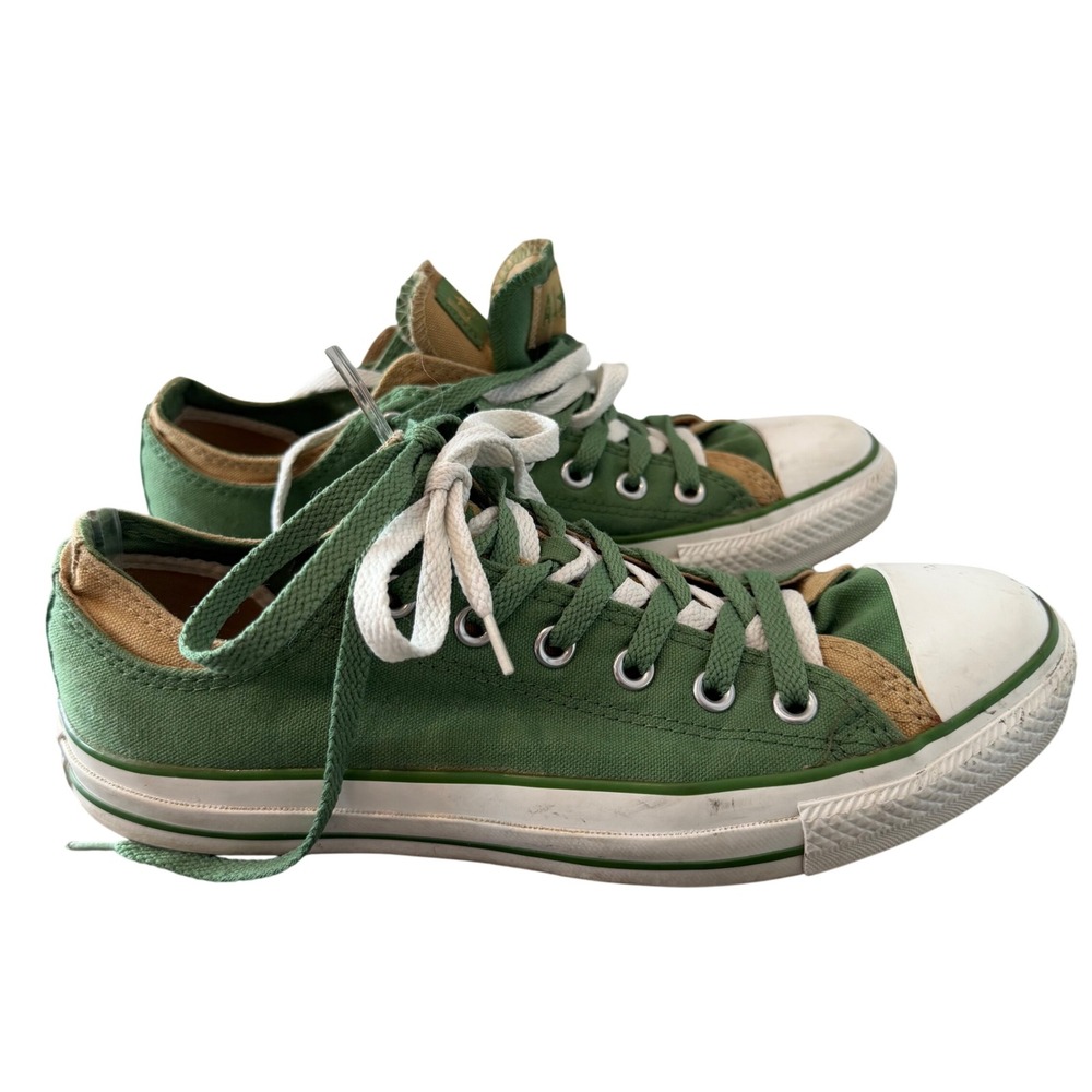 Converse Chuck Taylor All Star Double Tongue Green Tan Sneakers Mens 8 Womens 10